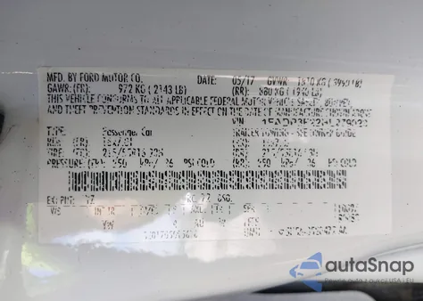 2017 Ford Focus Se z USA, uszkodzony, nr VIN 1FADP3F22HL279023